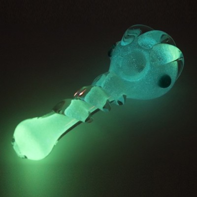 GLASS PIPE GLOW IN DARK HEAVY MARBLE PIPE GP1003 1CT